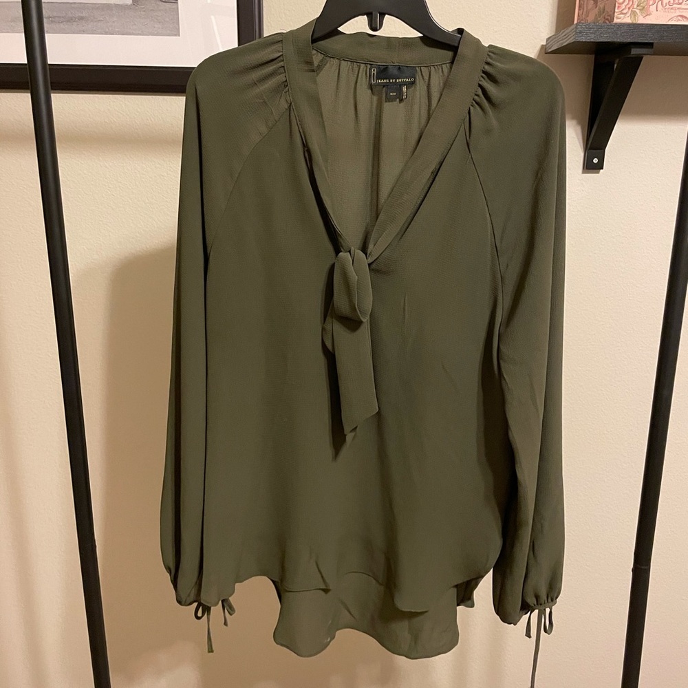 I Jeans by Buffalo Tie Neck Blouse